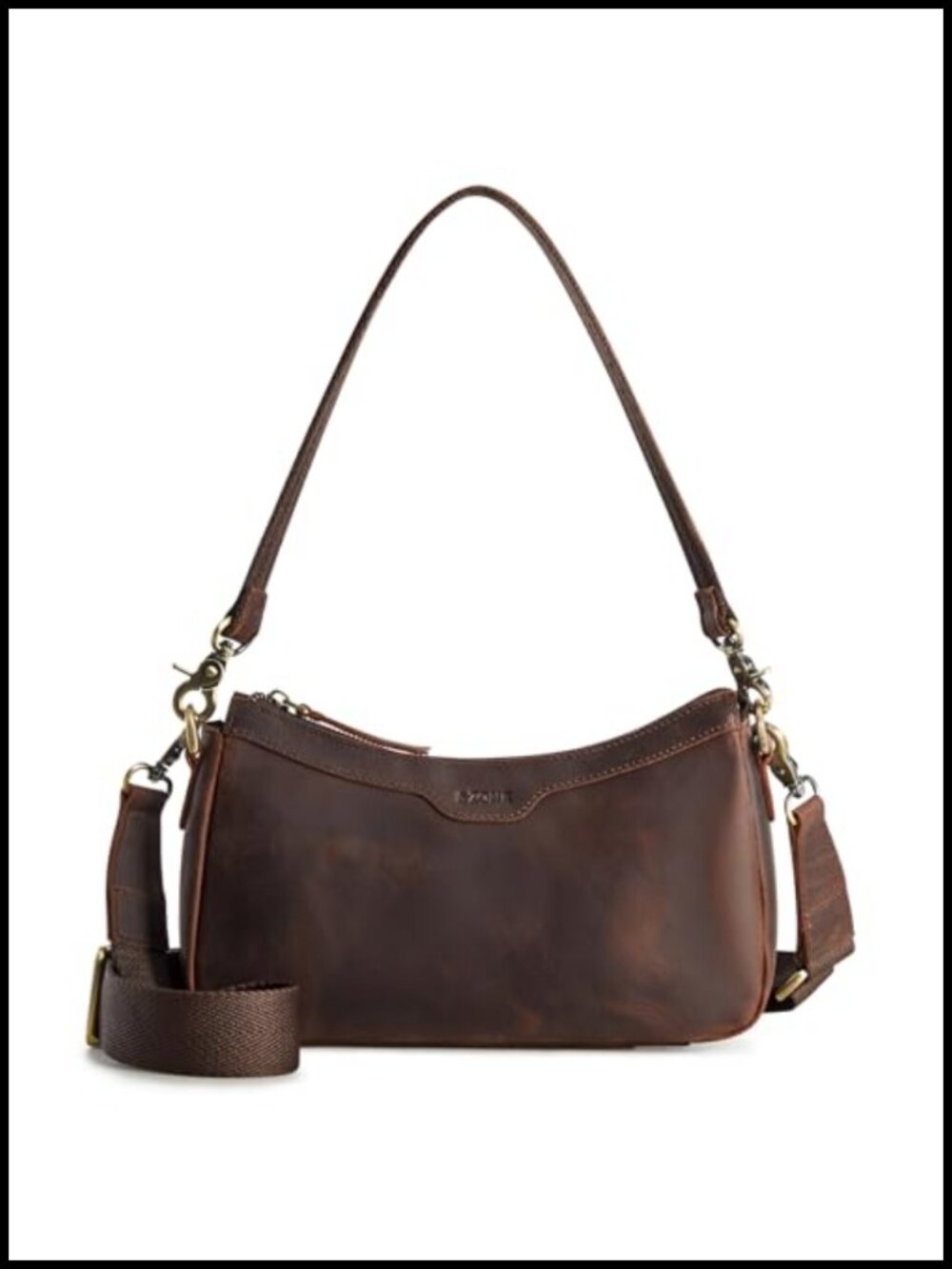 Small Leather Purse Shoulder Crossbody Hobo Bag 2 Straps